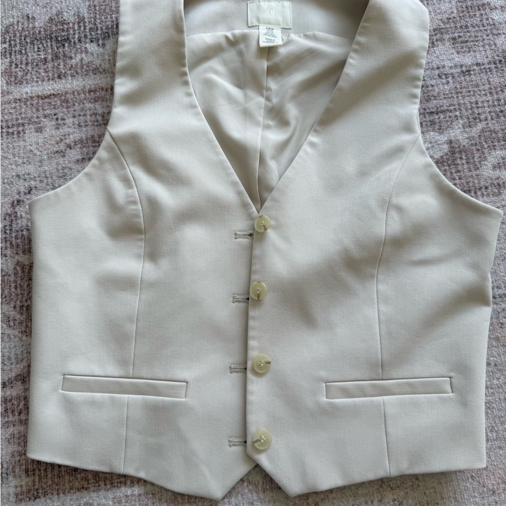 H&M Cream Tailored Waistcoat Vest